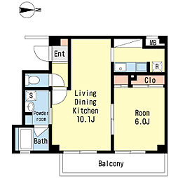 ホワイトネージュ 1LDKの間取図画像