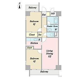 エスペランサ 2LDKの間取図画像