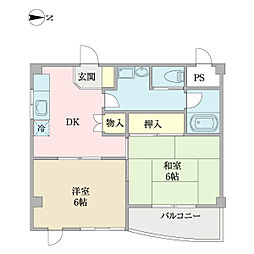 スプラウトビル 2DKの間取図画像