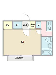 カーサ・クレール3 1Kの間取図画像