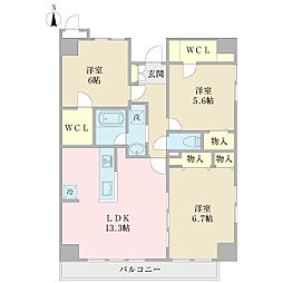 フェア・ウインド南葛西 3LDKの間取図画像