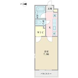 キャメロット 1Kの間取図画像