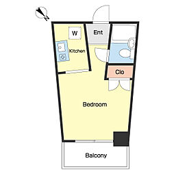 ユーセンス 1Kの間取図画像
