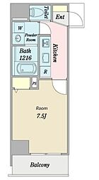 BELLAVISTA 1Kの間取図画像