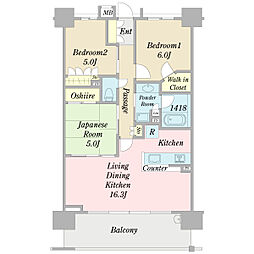 ザ・パークハウス葛西臨海公園 3LDKの間取図画像