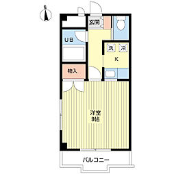 プレゼントシティ 1Kの間取図画像