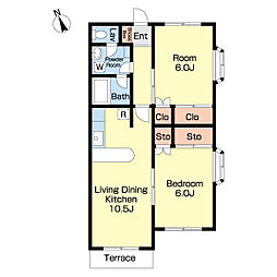 ピーチホワイト 2LDKの間取図画像