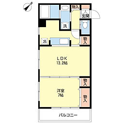 リベルタ 4階1LDKの間取り