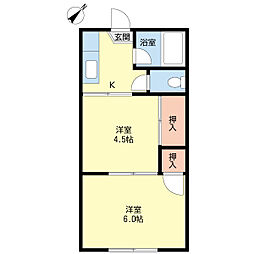 ペパーミンツ 2階2Kの間取り