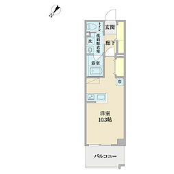 ENDOB.L.D.G3 ワンルームの間取図画像