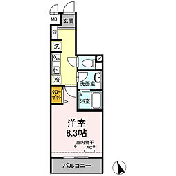 プラムヴィラージュ 1Kの間取図画像