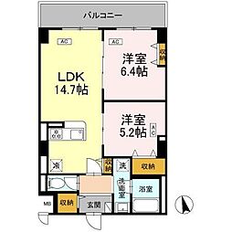 カスタリア西船橋II 2LDKの間取図画像