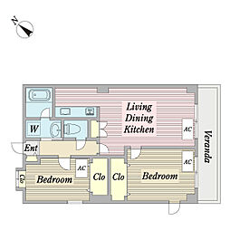 ヴィエント 2LDKの間取図画像