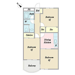 ライフピア行徳2 3DKの間取図画像