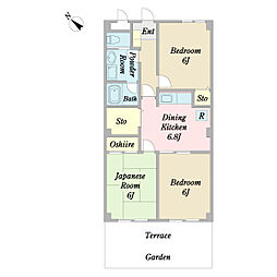 パークサイドテラス 3DKの間取図画像