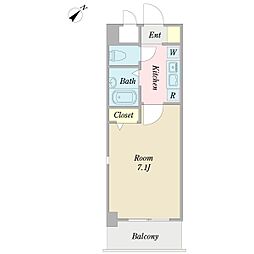 プロシード市川妙典2 1Kの間取図画像