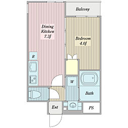 パークヴェルデ妙典 1DKの間取図画像