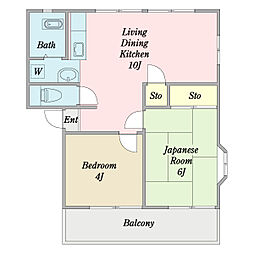 アーバンハイツLB 2LDKの間取図画像