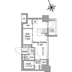 コンフォリア東葛西 8階1DKの間取り