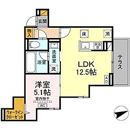 D-STELLA 1LDKの間取図画像