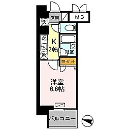 カスタリア住吉 1Kの間取図画像