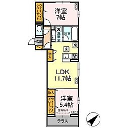 フレア 2LDKの間取図画像