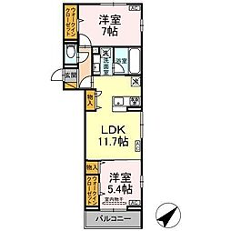 フレア 2LDKの間取図画像