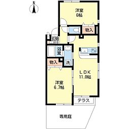 ハイツアイランド東船橋 2LDKの間取図画像