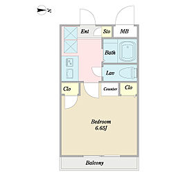 リアルジョイ東船橋壱番館 1Kの間取図画像