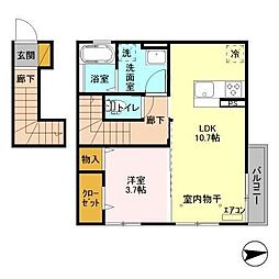 エントピア 1LDKの間取図画像