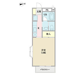 ヴィラージュ 1Kの間取図画像