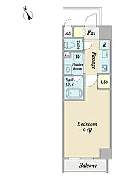 AHCレジデンス村上 1Kの間取図画像