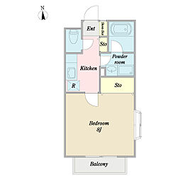セレブレイト3 1Kの間取図画像