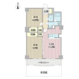 シェルフォーレ 2LDKの間取図画像