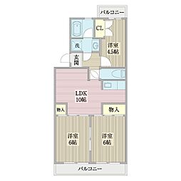 マンションリバーアイランド 3LDKの間取図画像