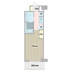 ウェルコリバーガーデン 1Kの間取図画像