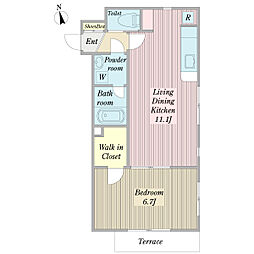 フィオーレ5 1LDKの間取図画像