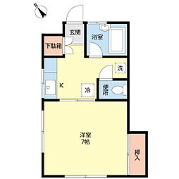 コーポ楓 1Kの間取図画像