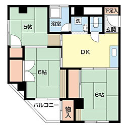 スズキビル 2DKの間取図画像