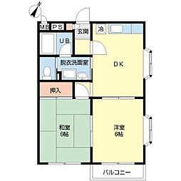 セレーノ 2階2DKの間取り