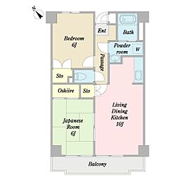 ヴィクトリーマンションＫＥＩ 5階2LDKの間取り