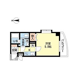 パインズレジデンス 1Kの間取図画像