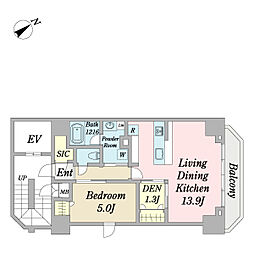 ジョイキューブ浅草橋レジデンス 10階1SLDKの間取り