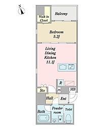 F'sKOTOTOI浅草 1LDKの間取図画像
