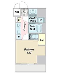 BASE浅草千和 1Kの間取図画像