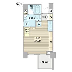 BT7 ワンルームの間取図画像