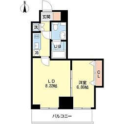 グリーン御徒町 1LDKの間取図画像