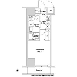 コンフォリア上野入谷 3階1Kの間取り