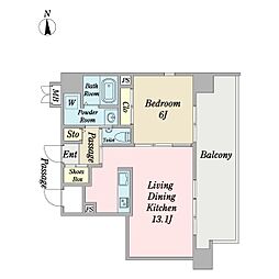 Ｃａｓａ　ＲＩＺＡＥＭＯＮ 8階1LDKの間取り