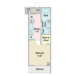 Franchir舞浜 1Kの間取図画像